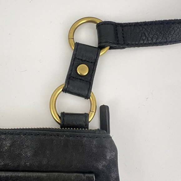 Fossil Long Live Vintage Crossbody Handbag Black Leather Organizer - Picture 8 of 12